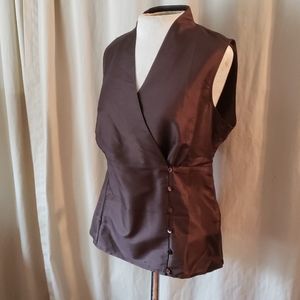 NWT Talbots 12 100% brown silk sleeveless blouse
